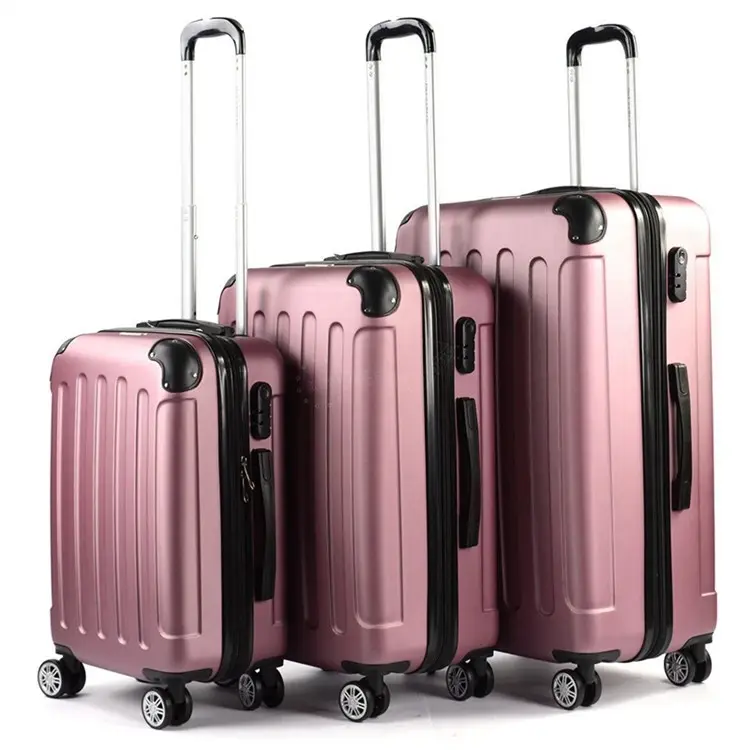 Lovely Pink carry on Polycarbonate suitcase brand name design travel luggage bag set