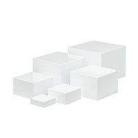 Ensembles de Présentoirs Polyvalents pour Buffet Carrés en Acrylique Blanc pour Aliments et Desserts pour Hôtels et Restaurants