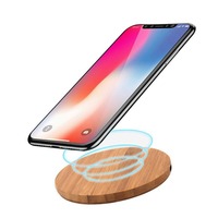 Grosir aksesori ponsel 15w 10w 5w pengisian cepat kayu bambu pengisi daya nirkabel dengan Logo kustom