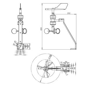 เซนเซอร์วัดความเร็วลมวัด0-20mA กลางแจ้ง0-5V 4-20mA ทิศทางลมใช้กับ CE - Product Image 5