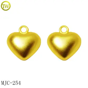 Custom Diy Bracelet Accessory Gold Pendant Handmade Heart Shape Metal Hang Charm Tags For Jewelry Making