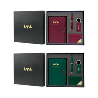 Coffret Cadeau A6 70% de Carnets de Bureau à Feuillets Mobiles Gaufrés, Porte-Cartes de Visite, Porte-clés, Souvenir Haut de Gamme pour Conférences