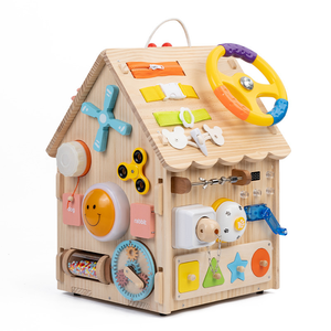 Centro de Actividades Sensoriales Montessori 32 en 1, Casa de Actividades de Madera para Niños Pequeños, Aprendizaje de Habilidades para la Vida - Product Image 5