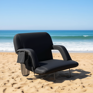Chaise de plage inclinable portable avec support dorsal et chauffage pour les sports de plein air et la plage - Product Image 2