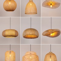 Lustre LED rond en bois fait main de style chinois traditionnel, en gros, directement de l'usine, pour restaurant et salle à manger intérieure