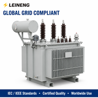 Transformateur électrique immergé dans l'huile LEINENG 10KV 50KVA à faible perte et à économie d'énergie, entièrement étanche, 10kv-35kv/0.4kv