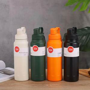 Thermos à large ouverture 750 ml 950 ml en acier inoxydable, bouteille d'eau isolée sous vide avec poignée pour le camping - Product Image 4