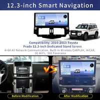 Stereo Mobil Android 4G+64G 12,3 Inci untuk Toyota Prado 2010-2013