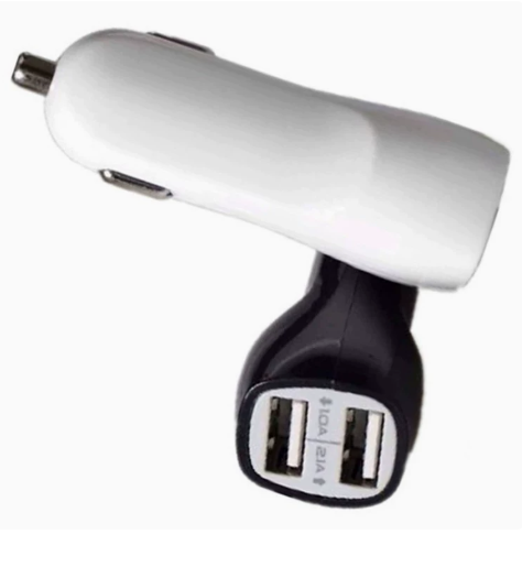Dual USB Car Charger 1A+2.4A Separated Output Electroplated Silver Ring Car Cigarette Lighter Charger OEM Logo Wholesale