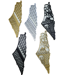 Cadeau original pour le Ramadan, artisanat en bois, aimant de réfrigérateur avec carte de Palestine et Kuffiyeh - Product Image 5