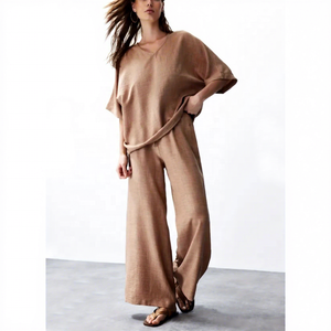 Conjunto Casual <span class=keywords><strong>de</strong></span> Verano para Mujer, 2 Piezas, Elegante, Camiseta y Pantalón, Corte Holgado, Manga Corta, Nuevo Traje <span class=keywords><strong>de</strong></span> Oficina - Product Image 2