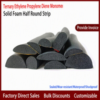 Tira de Sellado Adhesiva Semicircular Tipo D de EPDM, Tira Autoadhesiva Anticolisión para Juntas de Puertas y Ventanas