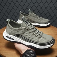 Chaussures décontractées pour hommes, confortables, en PU et maille, motif crocodile, à lacets, respirantes, légères, pour la marche quotidienne en extérieur