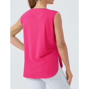 Camiseta sin mangas para mujer, holgada, de algodón, transpirable, para correr - Product Image 4