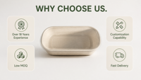 Barquette alimentaire biodégradable en bagasse de canne à sucre 700 ml, conteneur jetable pour la préparation des repas, idéal pour la restauration et les événements.