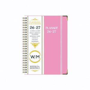 Carnet à spirales A5 anglais 26-27 avec calendrier, planificateur hebdomadaire, carnet de travail et agenda - Product Image 5