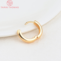 Vente en gros de boucles d'oreilles rondes classiques plaquées or 24 carats, fermoirs de haute qualité pour la fabrication de bijoux DIY