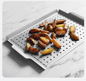 Outdoor Camping Stainless Steel 1.2mm <strong>Thick</strong> Non-Stick Coated BBQ <strong>Grill</strong> <strong>Pan</strong> Durable Metal Griddles &amp; <strong>Grill</strong> <strong>Pans</strong> - Product Image 3