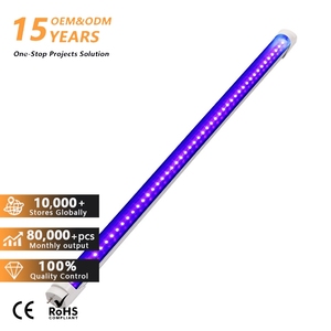 Lámpara <span class=keywords><strong>UV</strong></span> de Luz Negra de 365NM 395NM <span class=keywords><strong>para</strong></span> <span class=keywords><strong>Fiestas</strong></span>, Halloween, Discotecas, Tubo <span class=keywords><strong>UV</strong></span> T8 de 9W 18W 2FT 4FT - Product Image 1