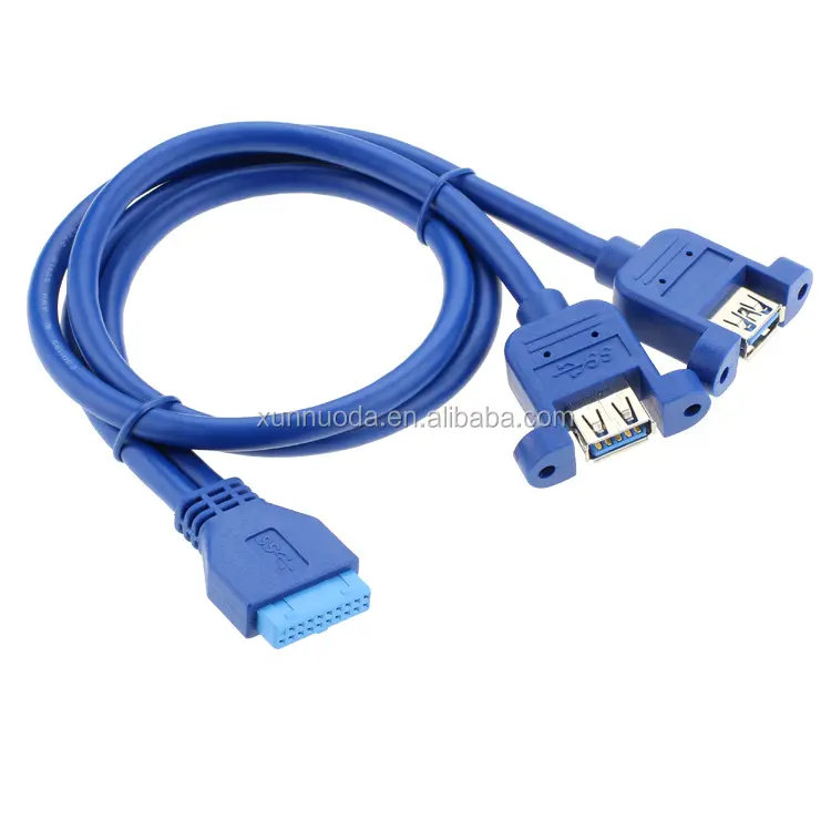 Dual Panel Mount USB 3.0 Type A to IDE 20pin Cable