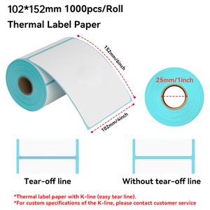 Rollo de papel de etiqueta térmica Premium Print-Rite 102x152mm 70gsm Color de revestimiento personalizable y K-Line compatible con impresoras térmicas - Product Image 2