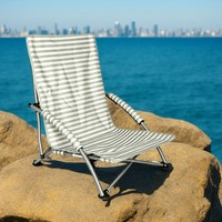 Fauteuil inclinable de camping d'extérieur, chaise de plage, fauteuil de loisirs, dossier bas, dossier haut, chaise pliante, confortable, légère, structure en acier