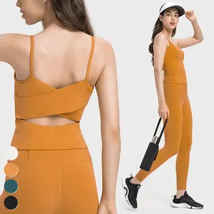 Cao đàn hồi Rỗng ra Tank Top chạy quần áo tùy chỉnh tập thể dục mặc vest thể dục thể thao Tops phụ nữ Yoga Tank Top với đệm