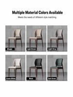 Chaise de salle à manger en bois de frêne massif nordique avec dossier rembourré en cuir, design rétro du milieu du siècle, mobilier durable pour la maison