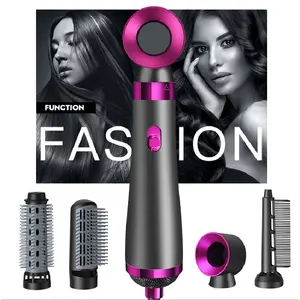 Hair Dryer 5 In 1 Hot Air Brushhair Styler Negative Ion Curler Removable Hair Dryer Set