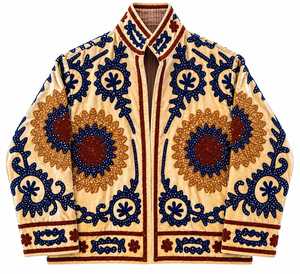 เสื้อแจ็คเก็ตบอมเบอร์ปักลายกำมะหยี่สำหรับผู้หญิง สีน้ำเงินกรมท่า คอวี แขนยาว สไตล์โบฮีเมียน ซับในผ้าฝ้าย ขายส่ง B2B - Product Image 3