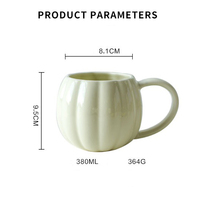 Tasse à café en céramique décorative pour Halloween tasse crème blanche en forme de citrouille tasse à thé au lait et à l'eau pour le bureau et la maison