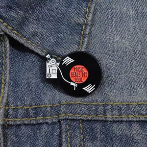 Offre Spéciale : Badges Émaillés Rétro Disques Vinyles – La Musique Guérit Mon Âme – Épingles Métalliques Hip Hop de Haute Qualité – Cadeau Amusant pour Enfants et Amis - Product Image 2