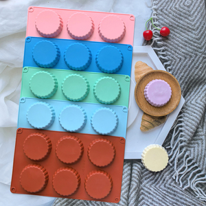Molde redondo de silicona para pasteles de 6 cavidades, molde redondo para hornear pasteles, gelatina, pudín, forma de jabón, herramienta de decoración de pasteles de hielo, disco, molde para galletas y pan - Product Image 1