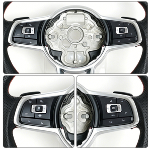 Volante de Fibra de Carbono Plug and Play con Empuñaduras de Cuero Perforado para Volkswagen <span class=keywords><strong>Golf</strong></span> <span class=keywords><strong>GTI</strong></span> 2013-2019, Accesorios de Modificación Interior para Automóvil - Product Image 5