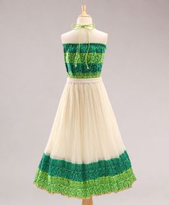 Conjunto de Top Halter con Estampado y Ghagra con Efecto Arrugado para Niñas Twisha, Ropa Étnica Infantil, Ropa Festiva, Traje Tradicional - Product Image 4