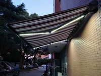 Auvent rétractable motorisé à cassette complète en aluminium de luxe moderne avec lumière LED auvent rétractable mural