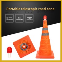 Cône de signalisation réfléchissant pliable et rétractable portable pour la sécurité routière en cas d'urgence, cône de signalisation de circulation, cône de sécurité routière, cône en forme de cornet de glace