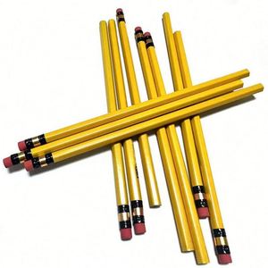 Crayons en bois personnalisés avec logo, plusieurs couleurs, ensemble cadeau HB avec gomme, 7 pouces - Product Image 3