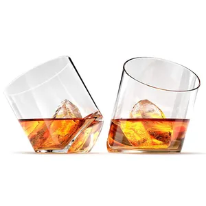 Tazza di vetro di Whisky con fondo inclinato a dondolo creativo personalizzato