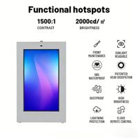 Écran tactile interactif extérieur IP65 étanche de 43, 55, 65 pouces, panneau publicitaire LED sur pied avec animation