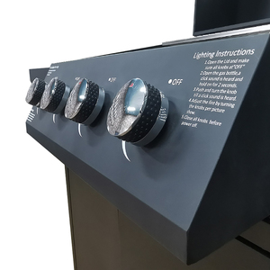 Barbecue moderne au gaz naturel d'extérieur, 4+1 brûleurs, allumage électronique, haute pression, sécurité, acier inoxydable, finition peinte en poudre - Product Image 3