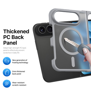 Suitable for Apple <b>folding</b> <b>screen</b> magnetic phone case iPhone Ultra matte skin feel transparent lightweight <b>folding</b> <b>screen</b> phone - Product Image 3