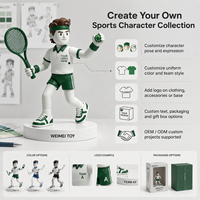 Produsen Boneka Custom WEIMEI TOY Mendesain Mainan Vinyl PVC Pemain Tenis Membuat Mainan Vinyl Custom Bertema Olahraga untuk Acara Klub