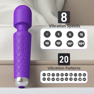 Vente chaude 20 Modes 8 vitesses Silicone femmes Av pour baguette magique vibrateur avec prise de charge pour Clitoris G Spot Massage - Product Image 3