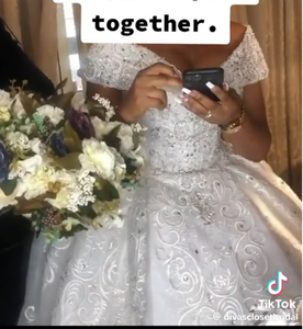 Gaun pengantin mewah berkilau 2025 gaun pengantin applique renda batu bersinar gaun pernikahan bahu terbuka gaun pengantin manik-manik - Product Image 6