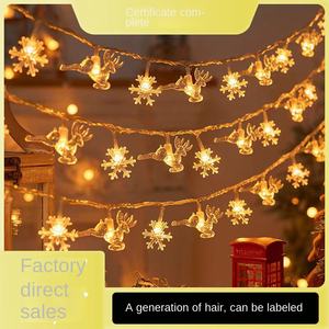 Guirnaldas de Luces LED para Exteriores con Diseño de Ciervo, Árbol de Navidad, Copos de Nieve y Estrellas, Decoración Navideña para Interiores y Fiestas - Product Image 2