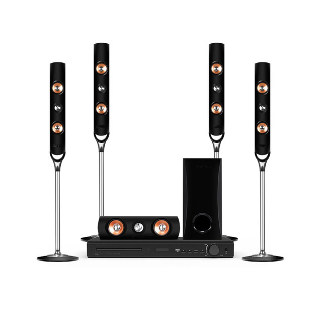 New 5.1CH Home Theatre System with 185W Power Amplifier 6.5" Subwoofer for & MP3 Support Portable Design for Mobile & TV