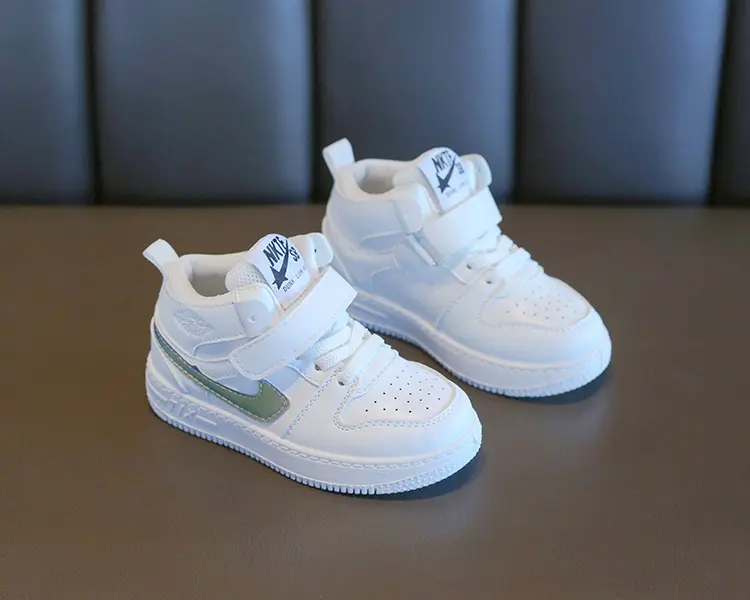 Children Little White Shoes High Top 2023 Spring Boys Sports Shoes Non slip Girls Casual Board Soft Sole Shoes