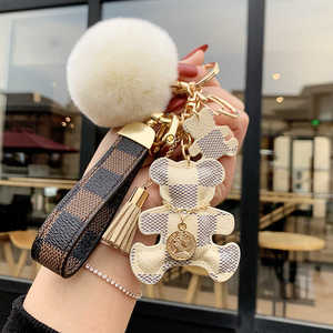 <span class=keywords><strong>Porte</strong></span>-clés <span class=keywords><strong>en</strong></span> <span class=keywords><strong>cuir</strong></span> PU de haute qualité, tendance, créatif et personnalisé pour <span class=keywords><strong>femme</strong></span>, motif animal (chat, ours), pour clés de voiture et sac, pendentif de mode - Product Image 3