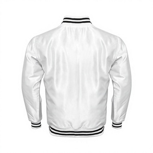Veste universitaire rouge pour homme avec bordure blanche, col rabattu, fermeture à boutons, coupe classique, style décontracté d'automne - Product Image 3
